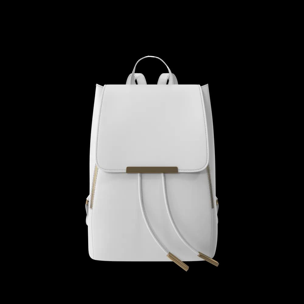 White Faux Leather Backpack — image 1